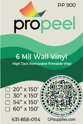 PP900 ProPeel 6 mil WALL White High Tack Removable Printable Vinyl - Image 2
