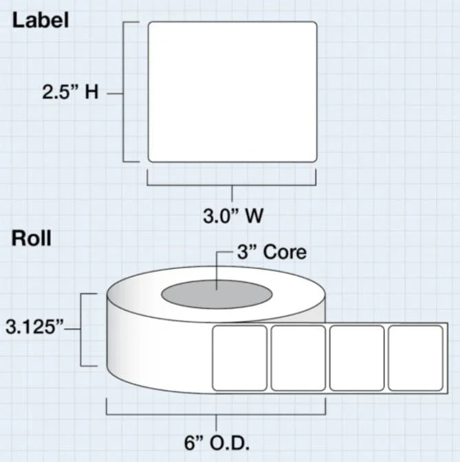 Clear Gloss Lamination Labels 3 x 2.5 for iColor 250 (750/roll) - Image 2