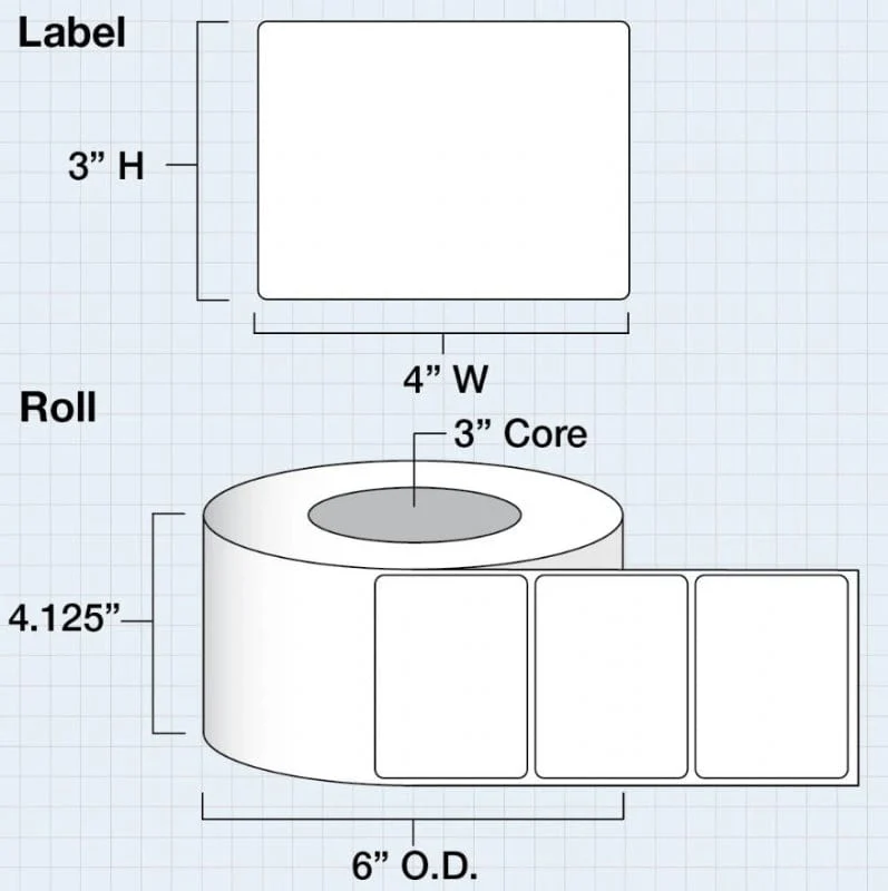 Clear Gloss Lamination Labels 4 x 3 for iColor 250 (625/roll) - Image 2