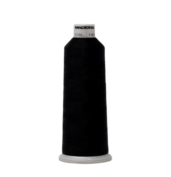 Emerald Black 1800 #60 Weight Madeira Polyneon Thread - Image 2