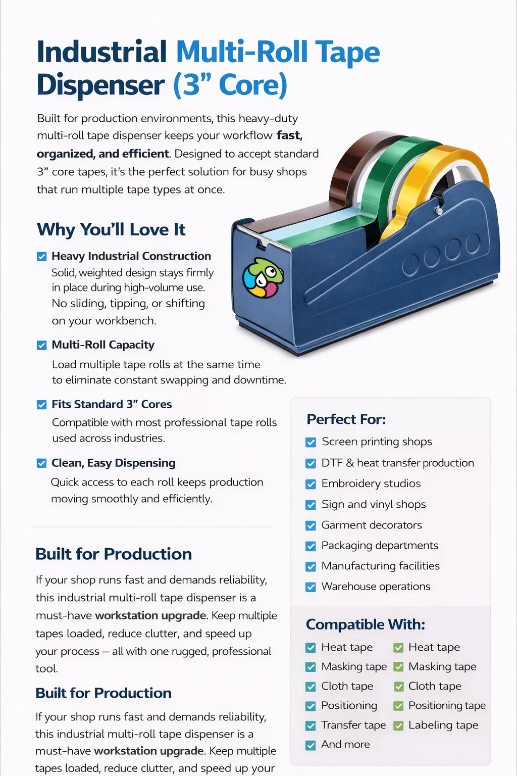 Application Tape Multi-roll Dispenser 3" - Image 2