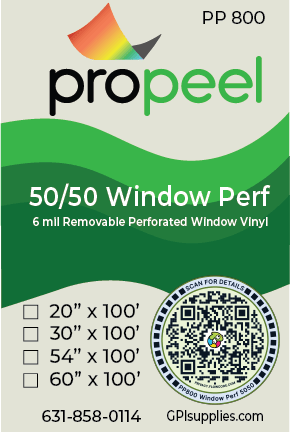 PP800 ProPeel 6 mil 50/50 PERFORATED Removable Printable Window Vinyl - Image 2