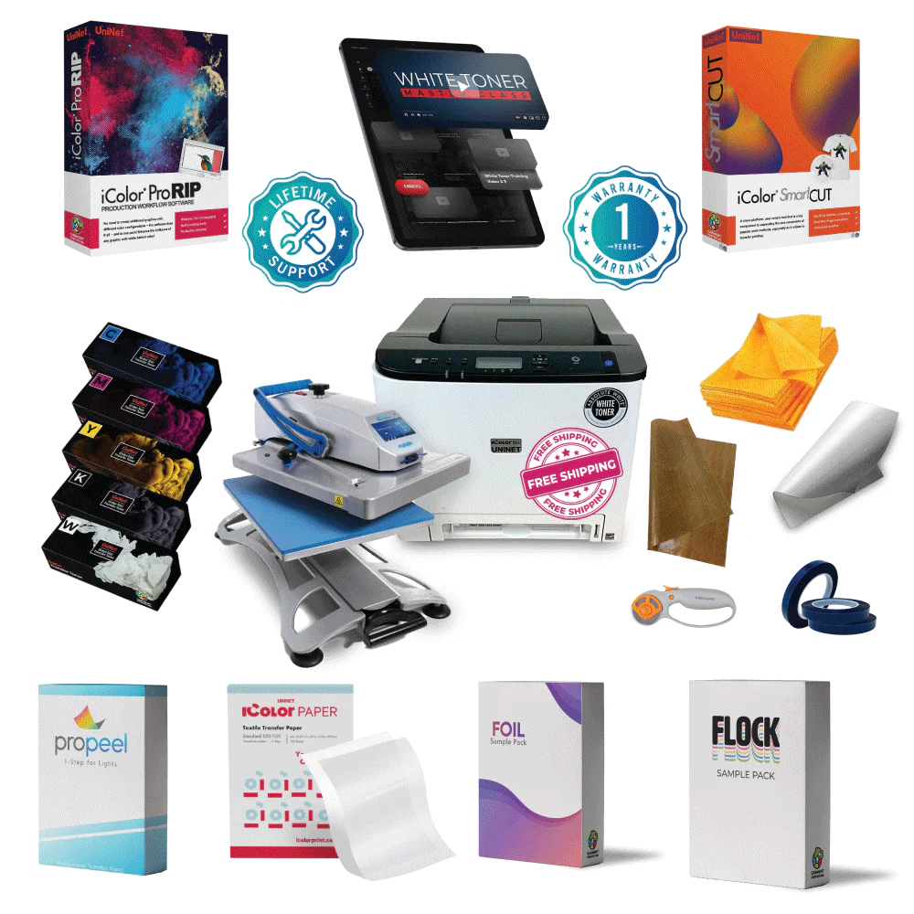 Uninet iColor® 560 White Toner Transfer Printer PRO Package (optional Heat Press) - Image 3