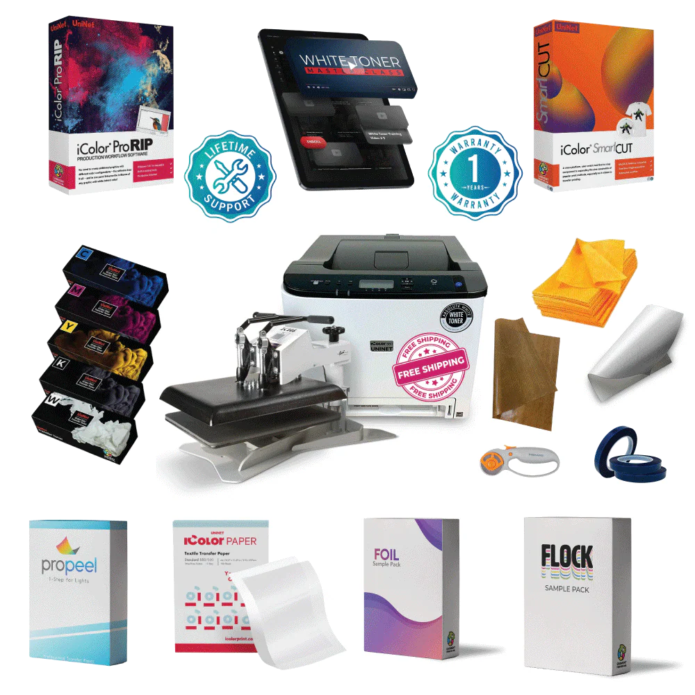 Uninet iColor® 560 White Toner Transfer Printer PRO Package (optional Heat Press) - Image 4