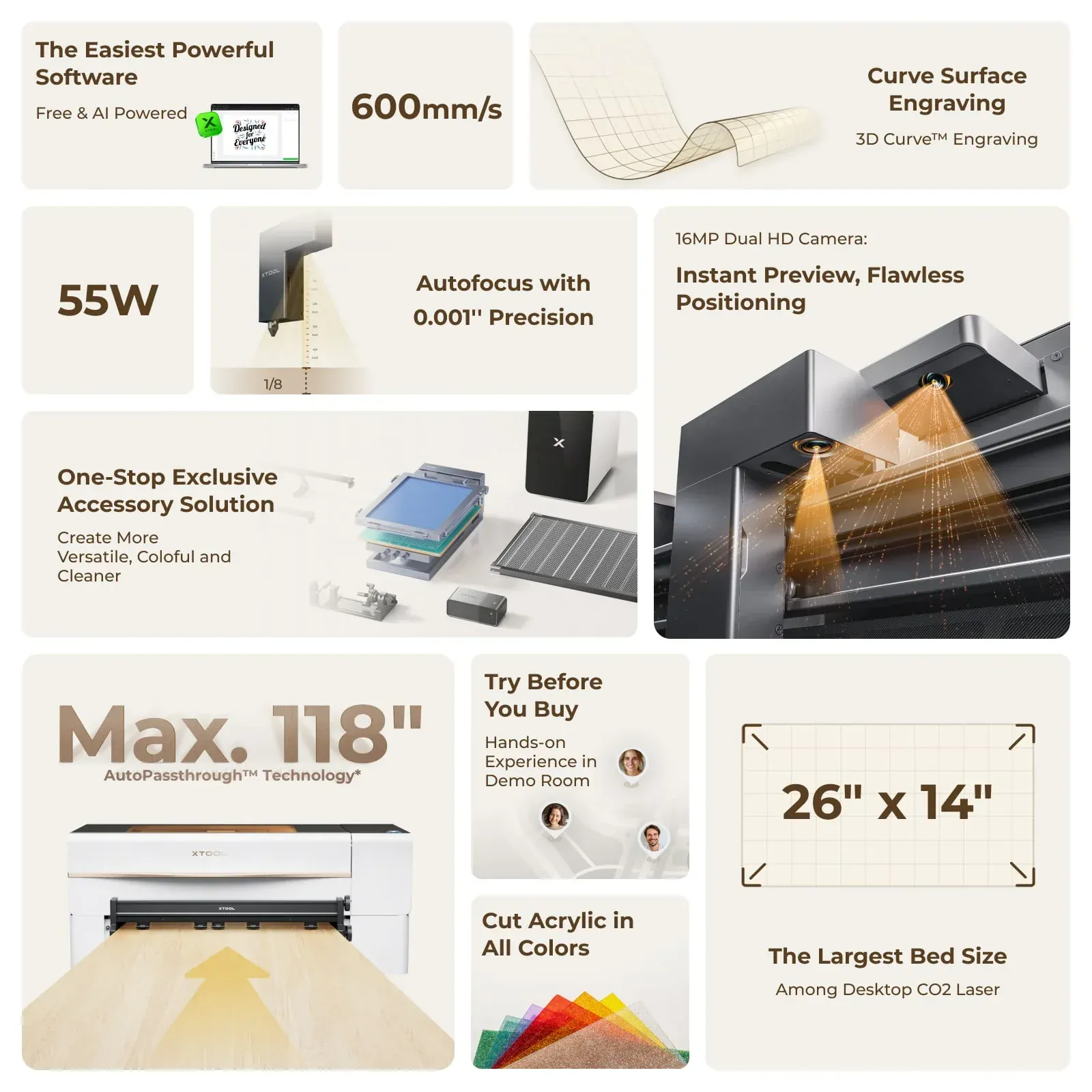 xTool P2S 55W Desktop CO₂ Laser Cutter - Image 11